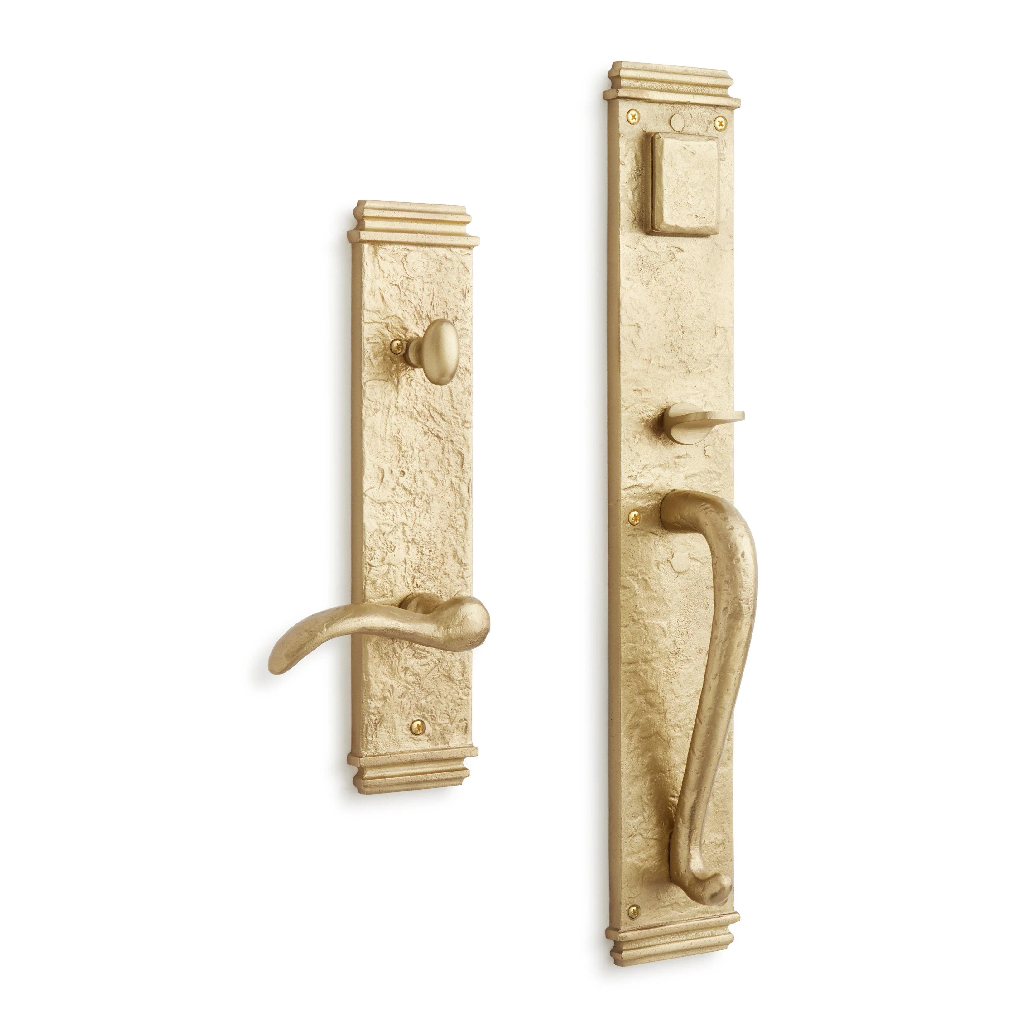 Signature Hardware EHENGTB.15.300.10.R-SBS-NB New England Entrance Door Set - Lever Handle - No Backset - Right Hand (Satin Brass)