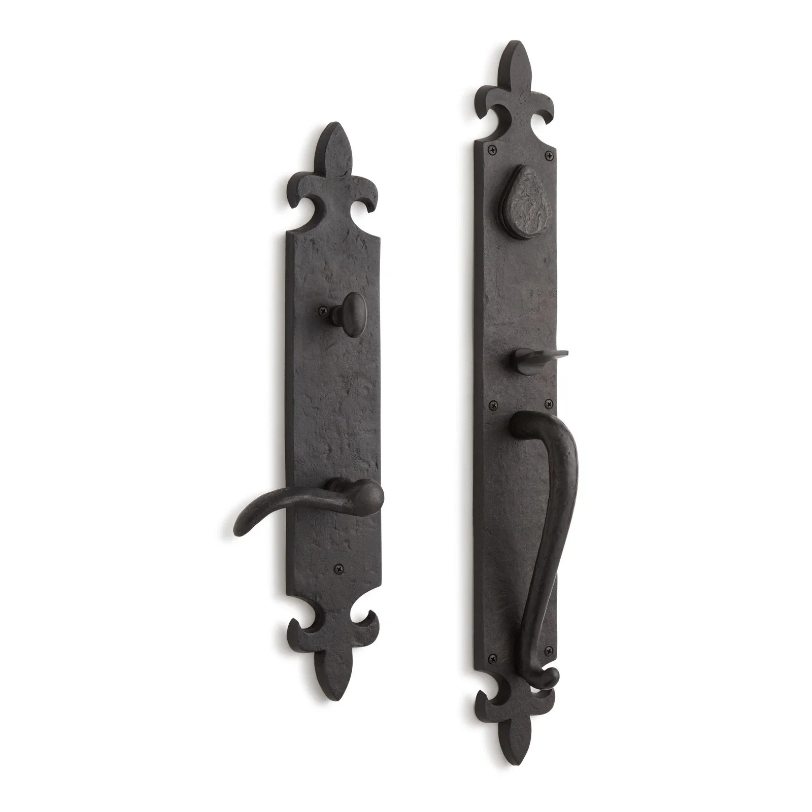 Signature Hardware EHFDLTB.15.300.10.R-DB-NB Fleur De Lys Entrance Door Set-Lever Handle-No Backset -Left Hand -Dark Patina - Image 3