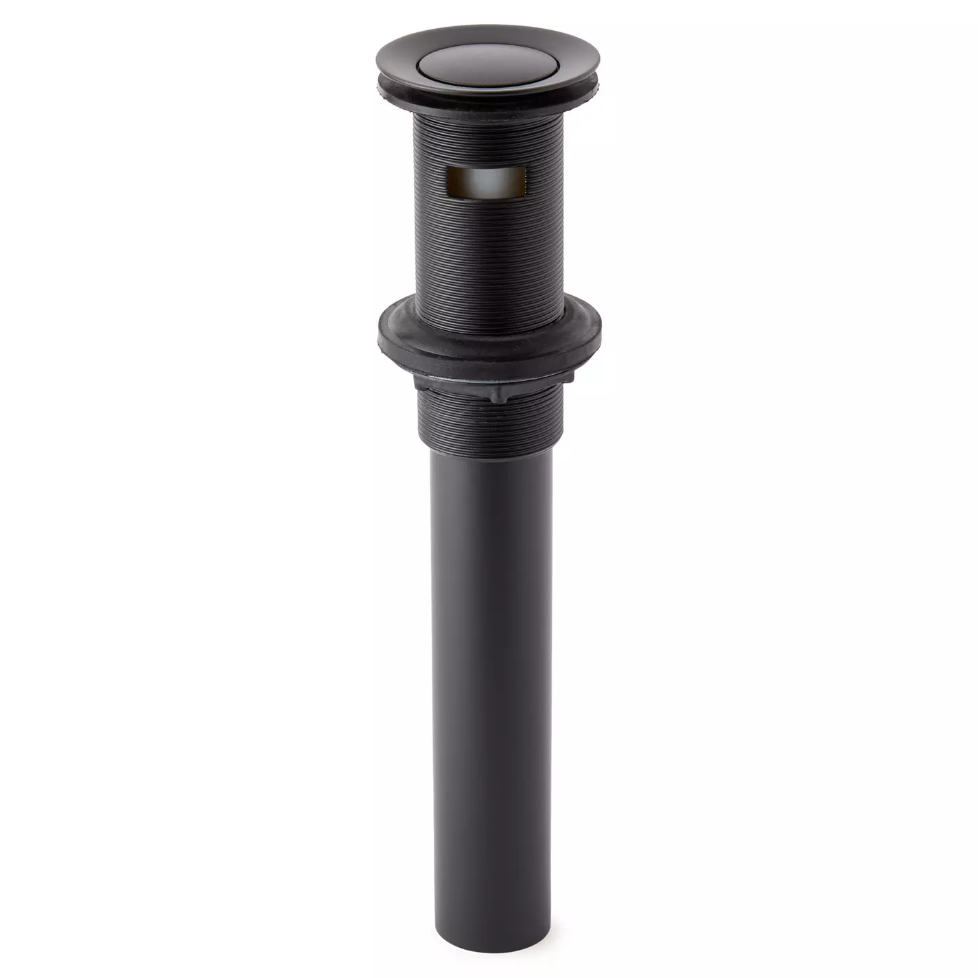 Signature Hardware Extended Press Type Pop-Up Bathroom Drain Overflow Hole Matte Black - Image 2
