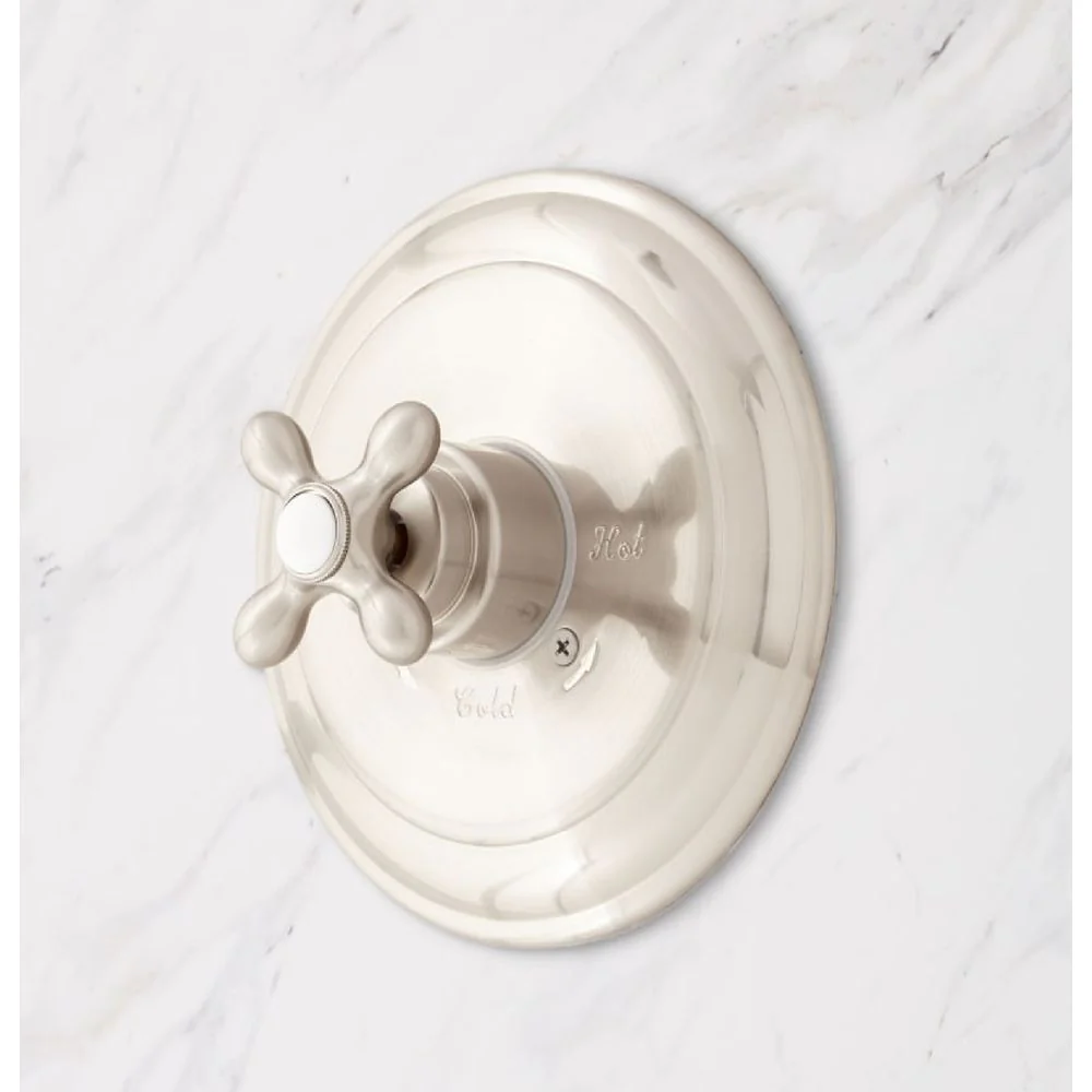 Signature Hardware HL-283E-NSSH-BN-U Glenley Pressure Balance Shower Valve with Cross Handles - Brushed Nickel - Image 2