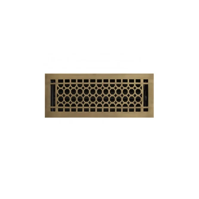 Signature Hardware HV-1016-410-AB Honeycomb Brass Floor Register, Antique Brass 4"x10" (5"x11-1/8" Overall) - Image 3