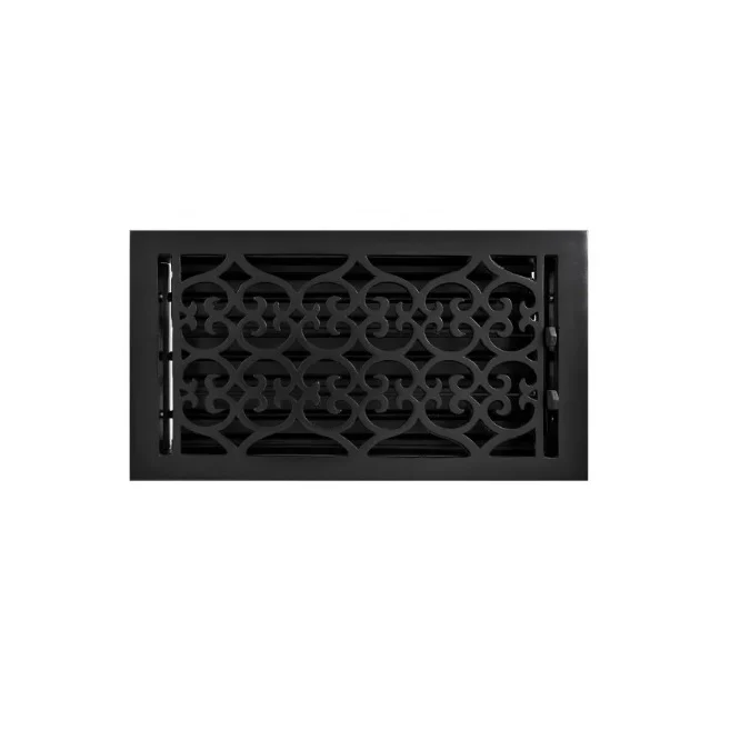 Signature Hardware HV-1017-612-CI Old Victorian Scroll Design Cast Iron Floor Register with Louver, 6" x 12", Black Powdercoat - Image 3