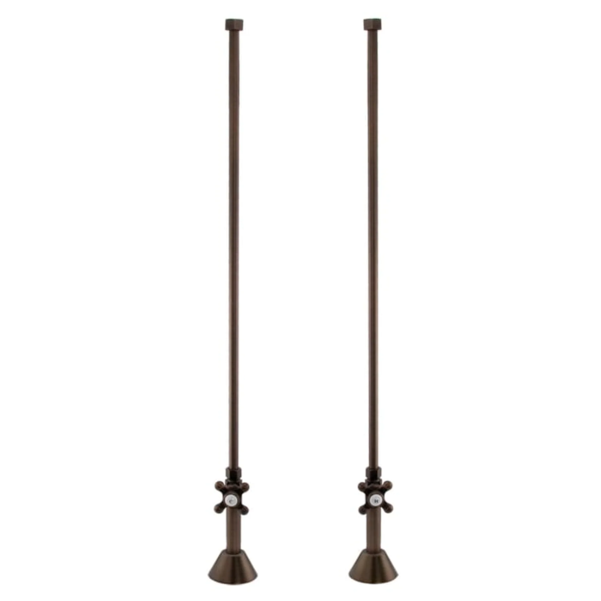 Signature Hardware NB-061orb-U Deck-Mount Supply Lines with Cross Handle Stops - for Threaded Pipe - Oil Rubbed Bronze - Image 2