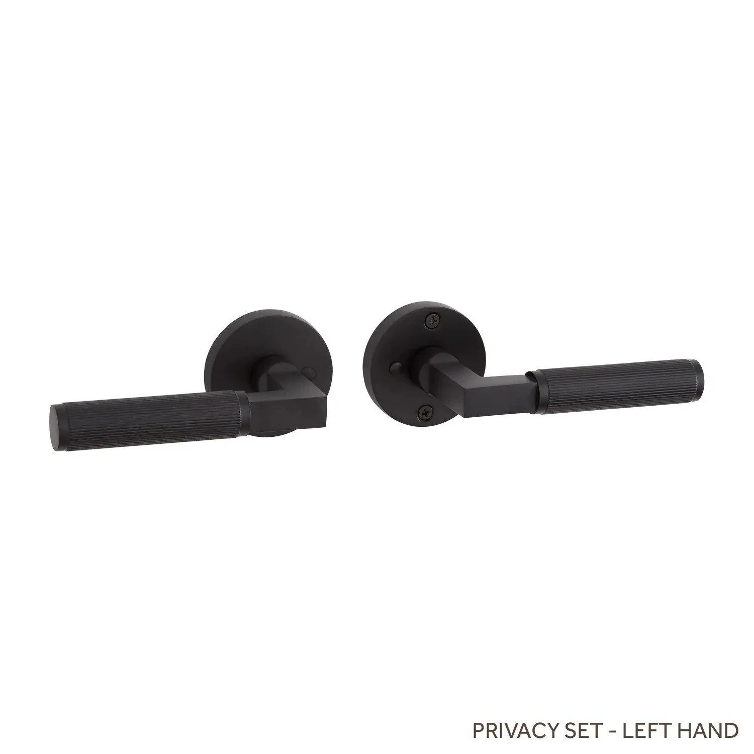 Signature Hardware PRIV-Latch28-234-BLK Satcher Brass Passage Interior Door Set - Lever Handle 2-3/4 Backset Left Hand - Satin Black