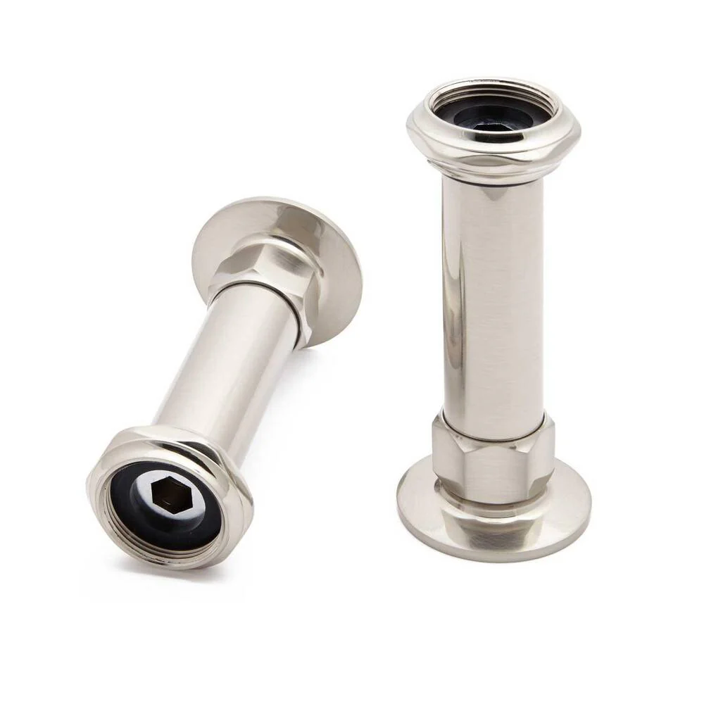 Signature Hardware RS-659-BN 4" Wall-Mount Coupler - Set of 2, Brushed Nickel