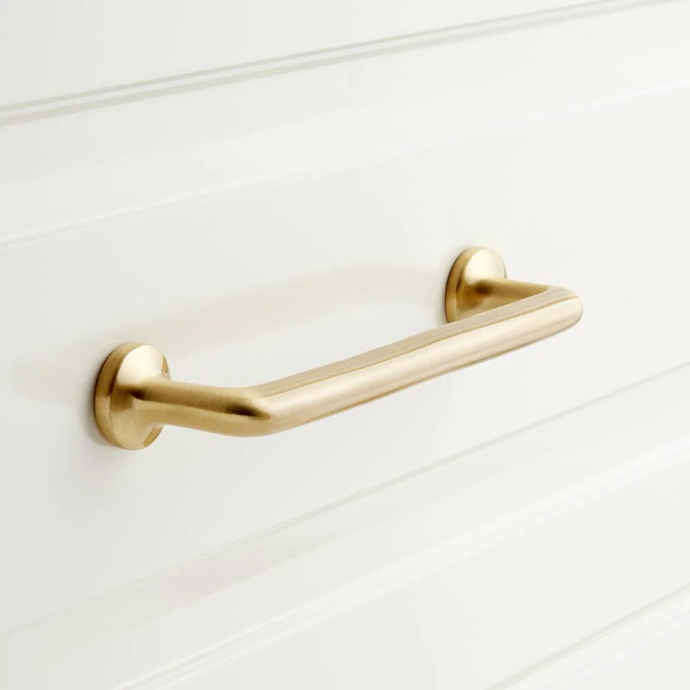 Signature Hardware SH-553-008-SB 4" Solid Brass Cabinet Pull - Satin Brass