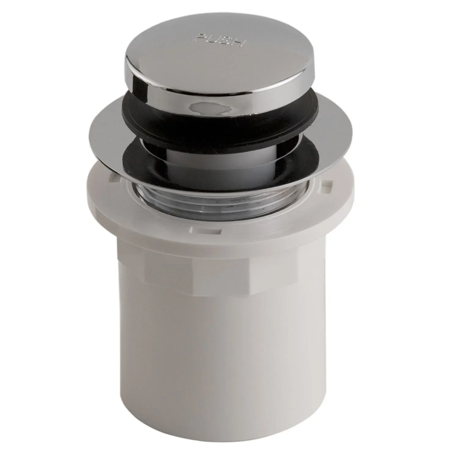 Signature Hardware SH17340ACP Pop Up Straight Bath Drain w/1-1/2" Flanged PVC Adapter, Chrome