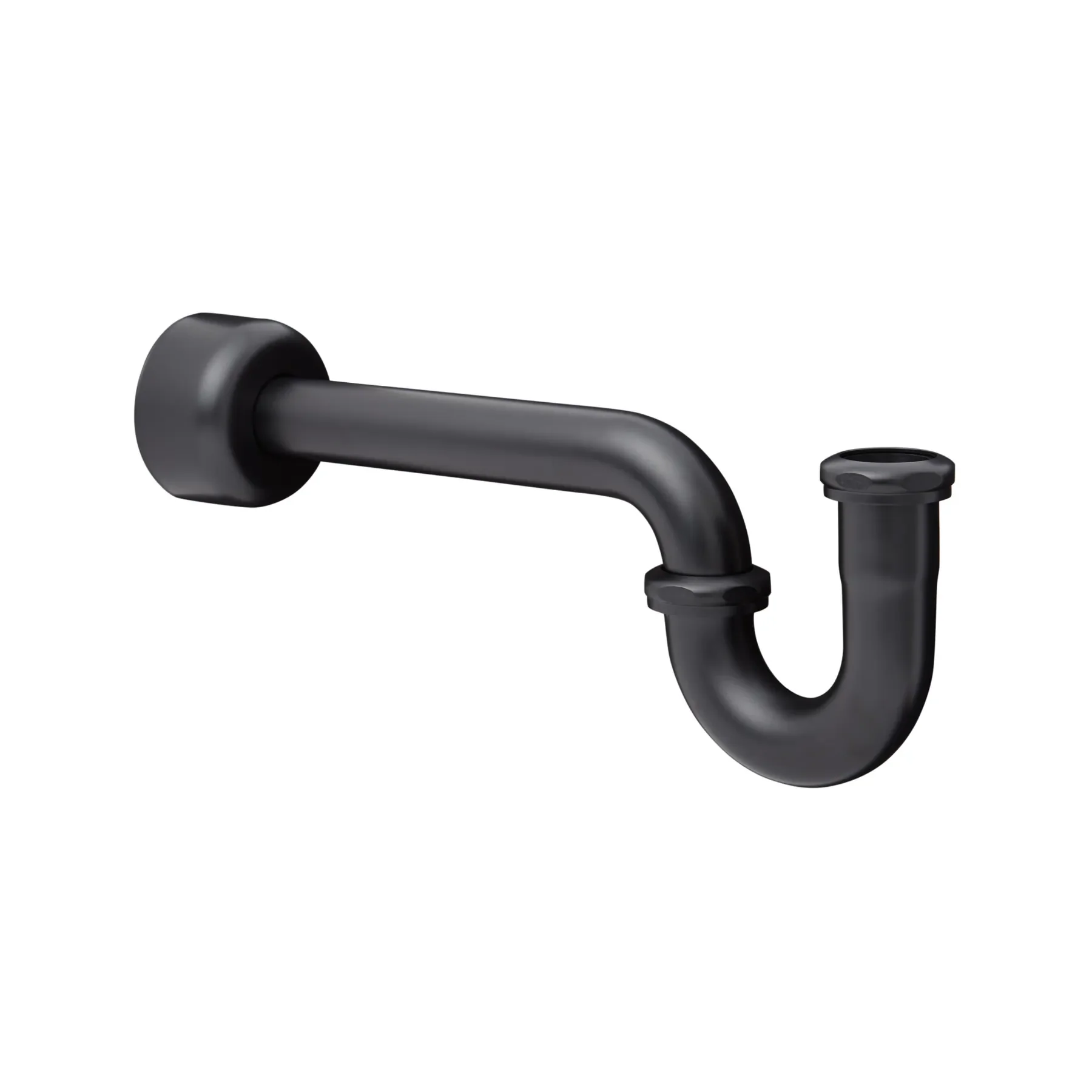 Signature Hardware SH362MB 1-1/4" P-Trap with High Box Flange, Matte Black