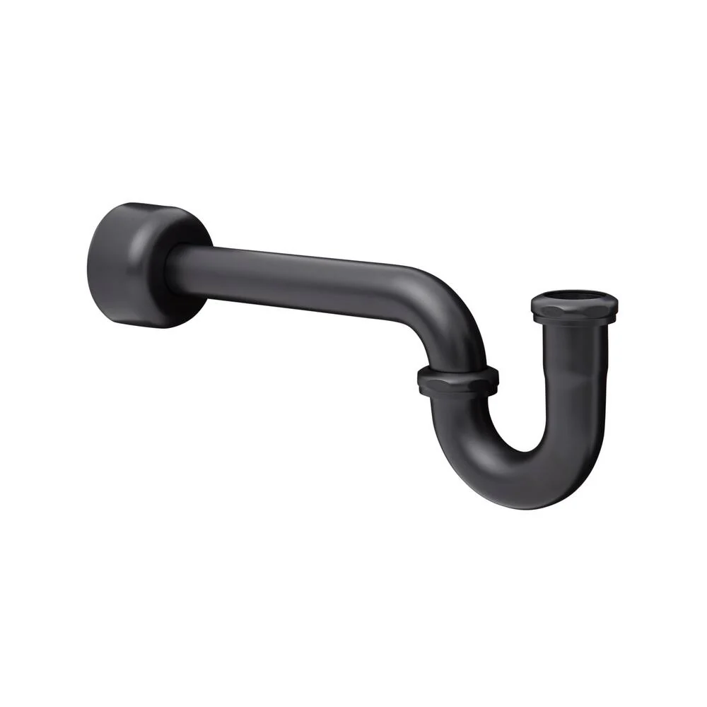 Signature Hardware SH362MB 1-1/4" P-Trap with High Box Flange, Matte Black - Image 2