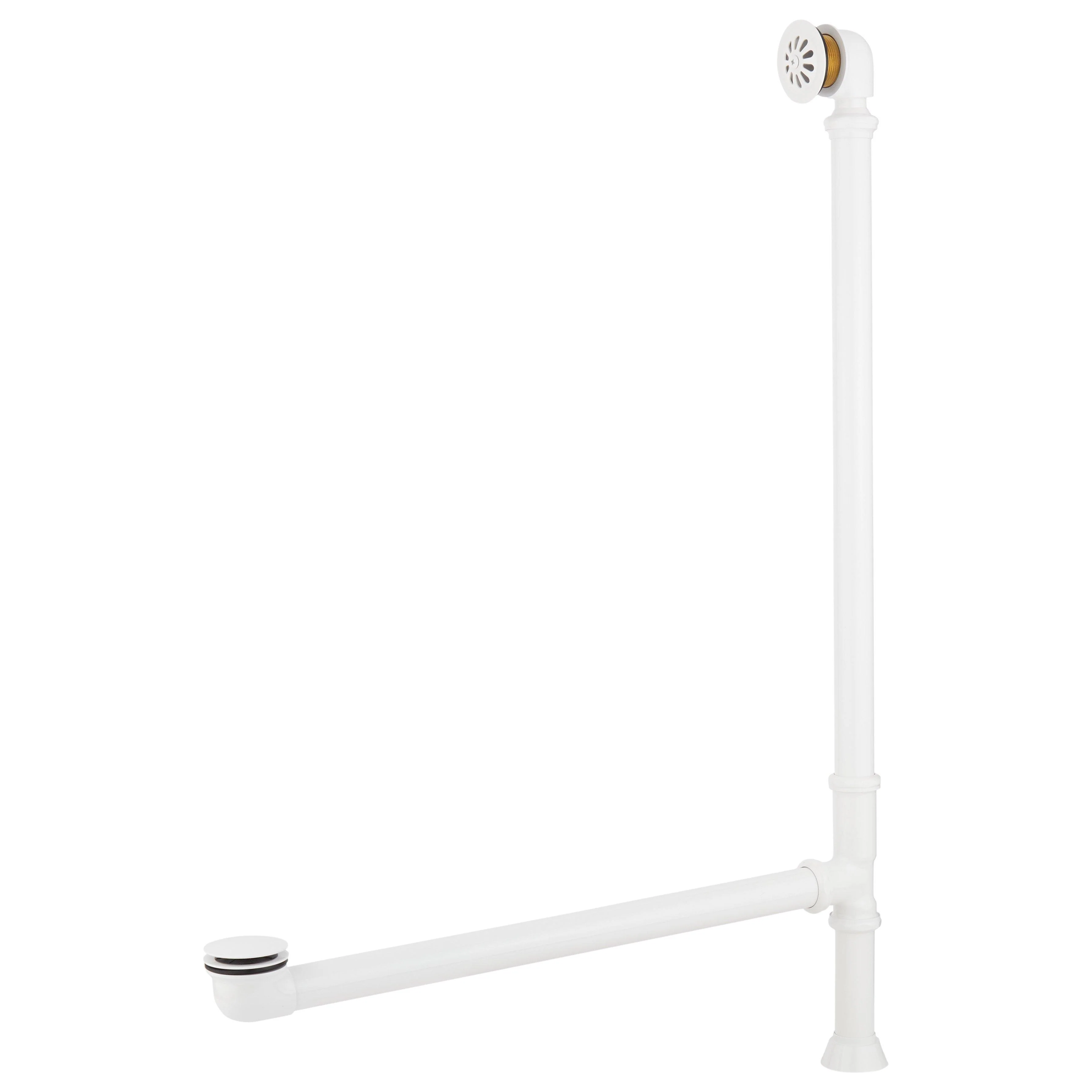 Signature Hardware SH439080WH Pop-Up Tub Drain with Swivel Head and Daisy Wheel Overflow - 1-5/16" Thread