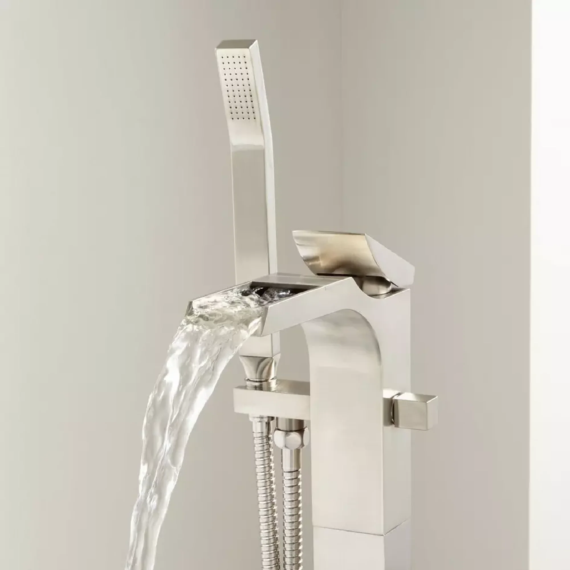 Signature Hardware SH441088CP Willis Freestanding Waterfall Tub Faucet - Chrome - Image 2