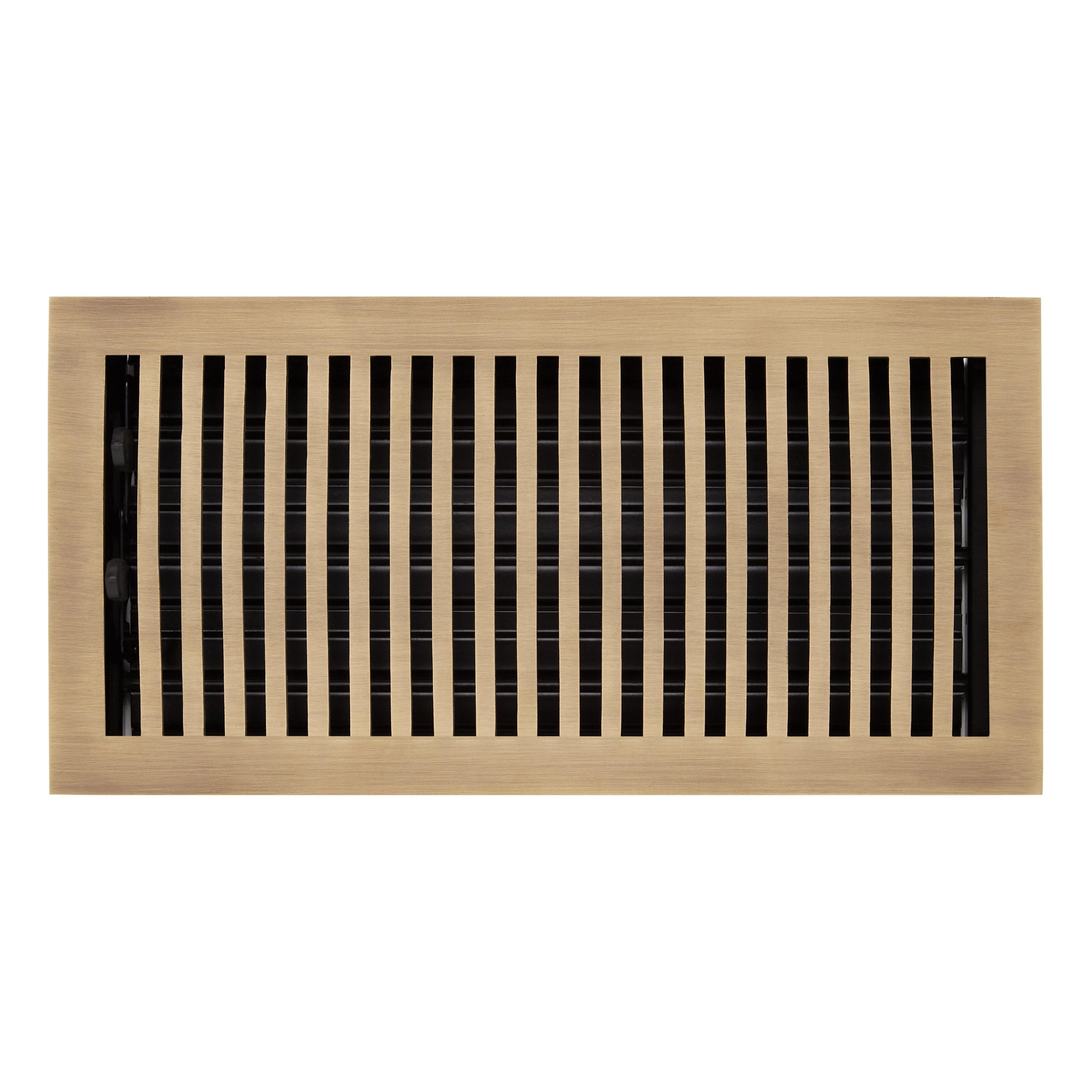 Signature Hardware SH551472AB 6" X 14" Brass Floor Register Antique Brass Vent Covers Registers Slatted