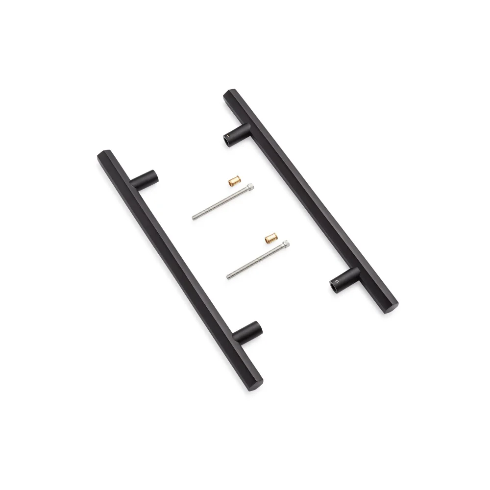 Signature Hardware SH552110BLK Khoit Back to Back Door Pull - Brass - CTC 8" - Black - Image 2