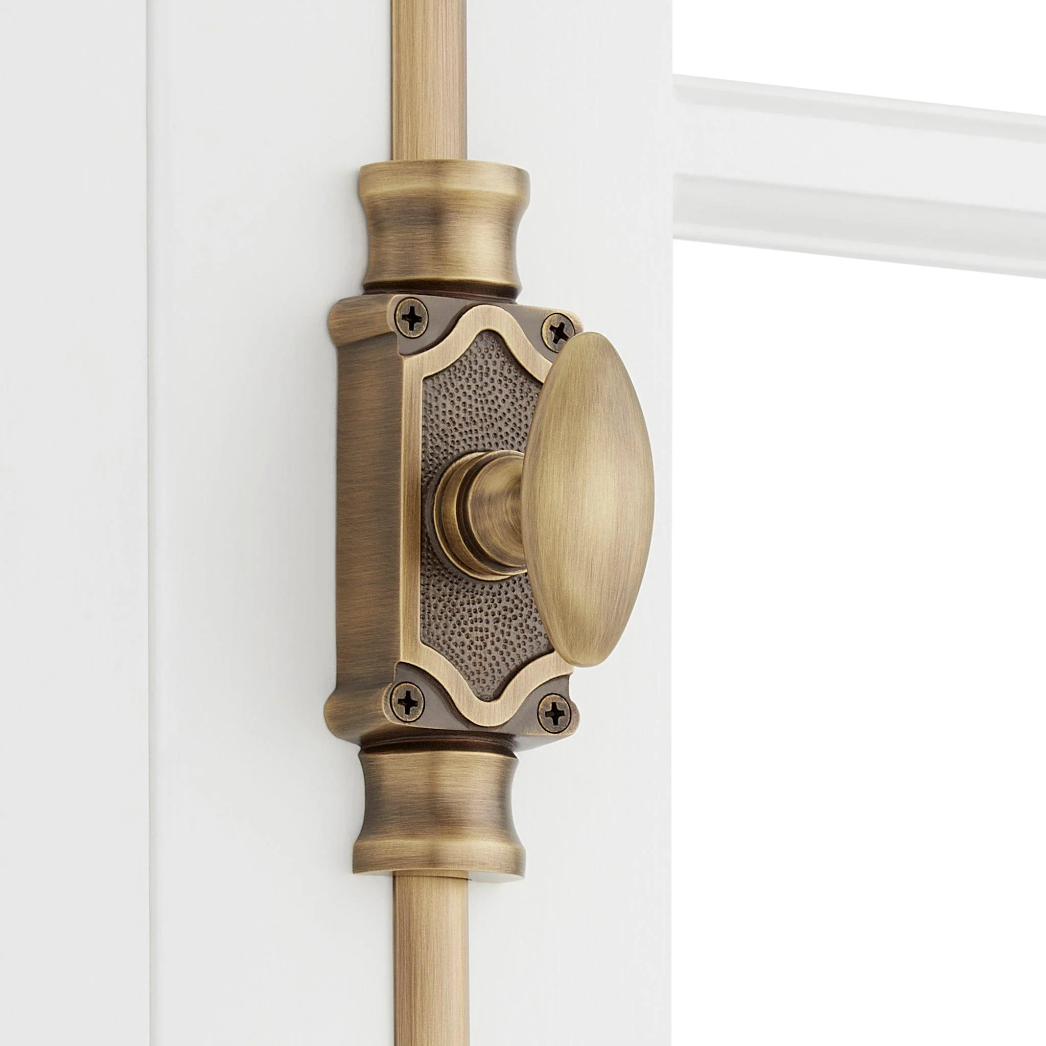 Signature Hardware SH552204AB 955210-1.75 Corabel 6 Inch Tall Window Cremone Security Bolt - Antique Brass