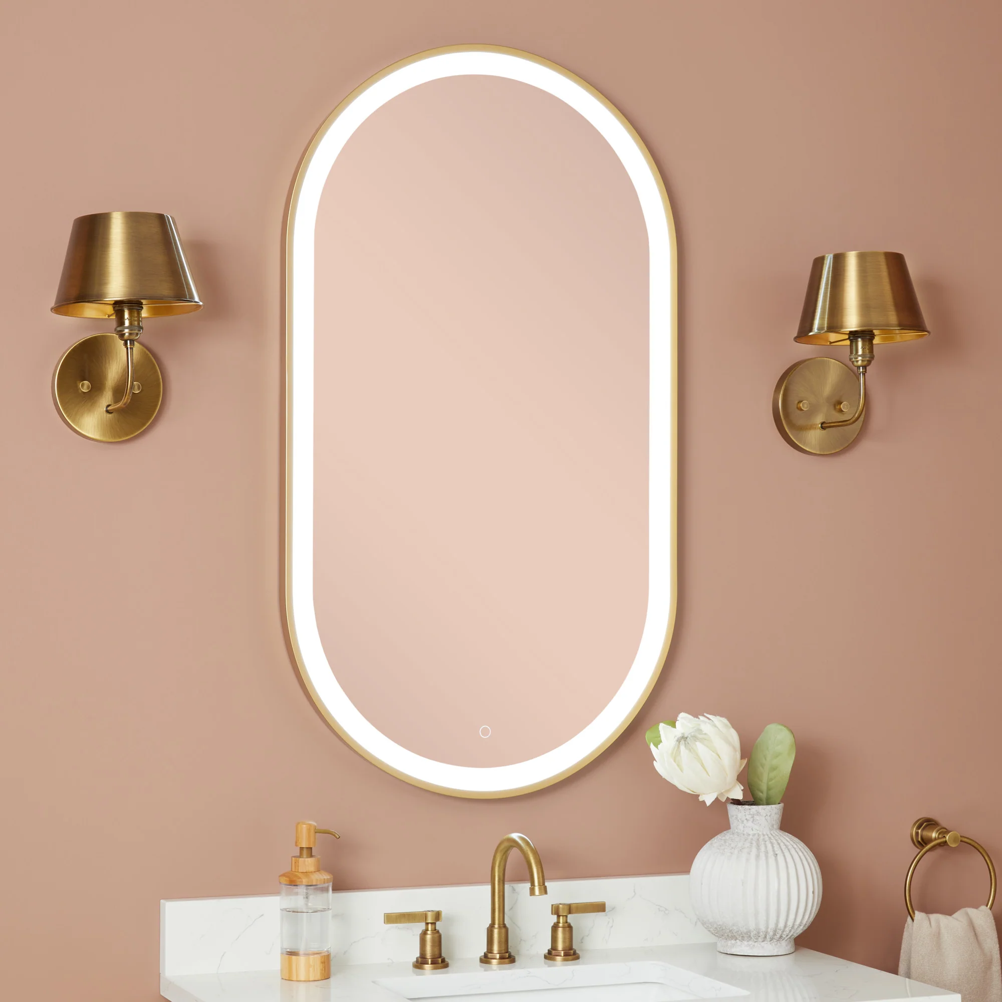 Signature Hardware SH66224040SG Faysel 24" W X 43" H Transitional Oval Framed Bathroom Wall Mirror - Image 2