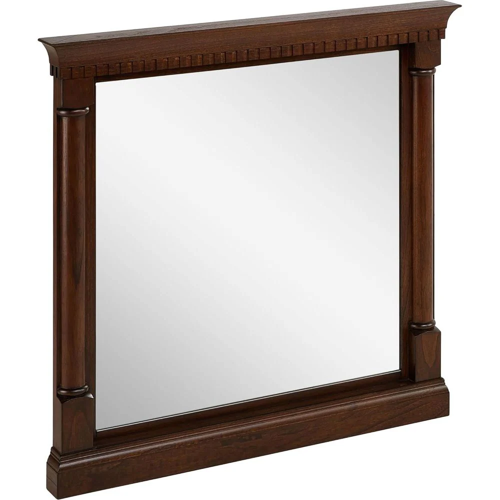 Signature Hardware SH6623429ACF Claudia 34" Modern Rectangular Mahogany Framed Bathroom Wall Mirror - Antique Coffee - Image 4