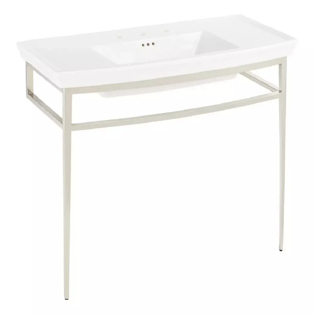 Signature Hardware SH663034PN Olney Metal Stand - Polished Nickel - Image 2
