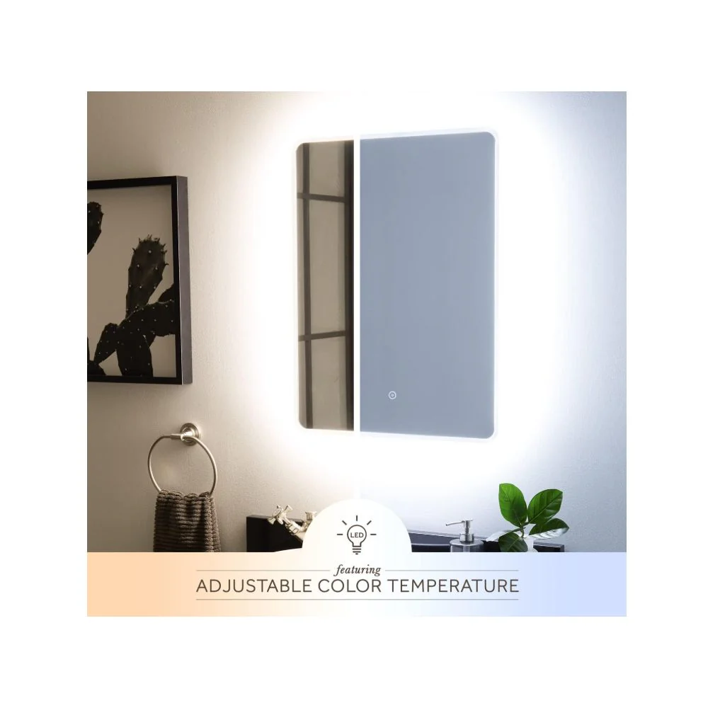 Signature Hardware SHS5020-2027-TS Winnberg 20" W x 28" H Rectangular LED Lighted Frameless Bathroom Mirror - Image 4