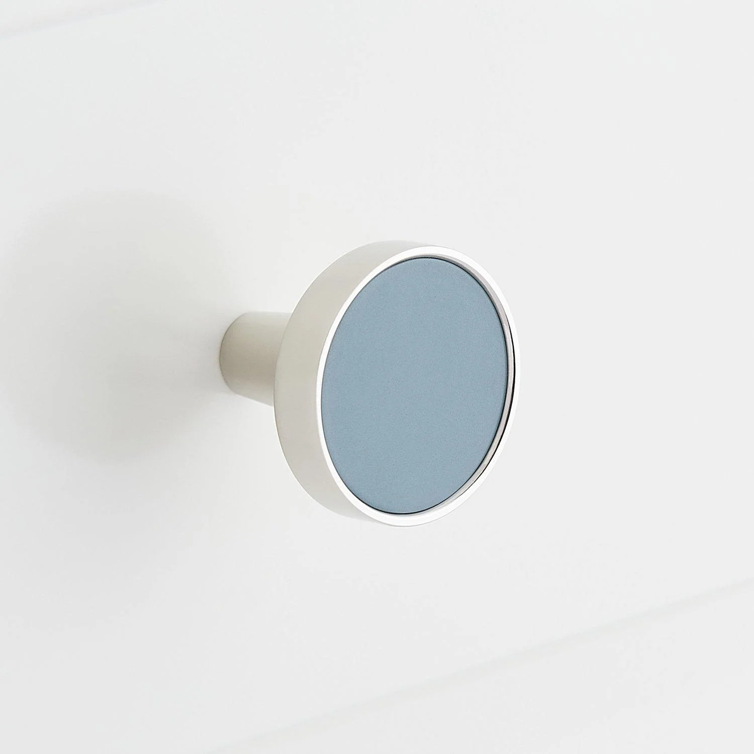 Simbury Enamel & Brass Circle Knob - Seafoam Green/Polished Nickel
