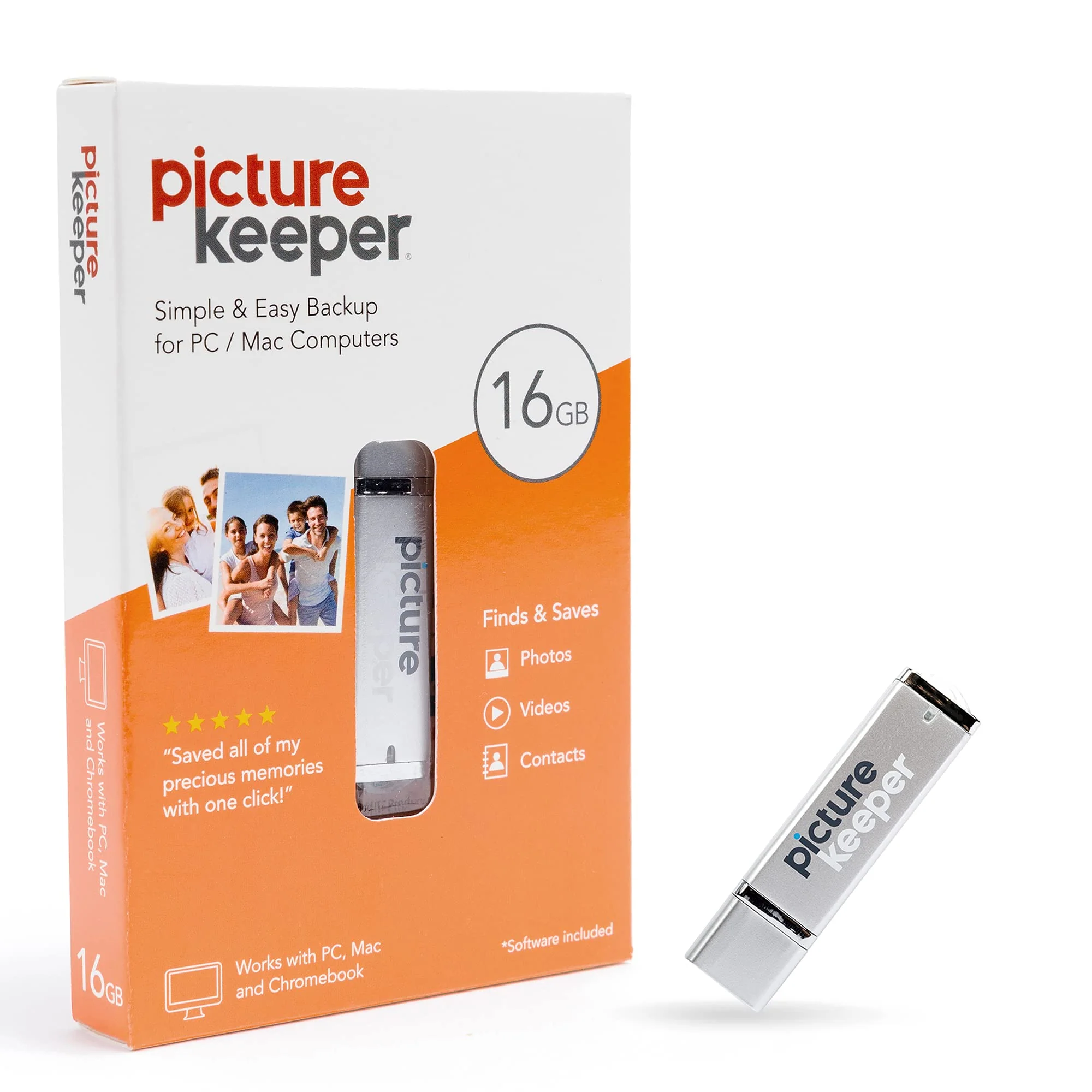 Simplified IT Picture Keeper 16GB USB Flash Drive Portable Photo Backup for PC and Mac, Silver, PK-16 - Image 4