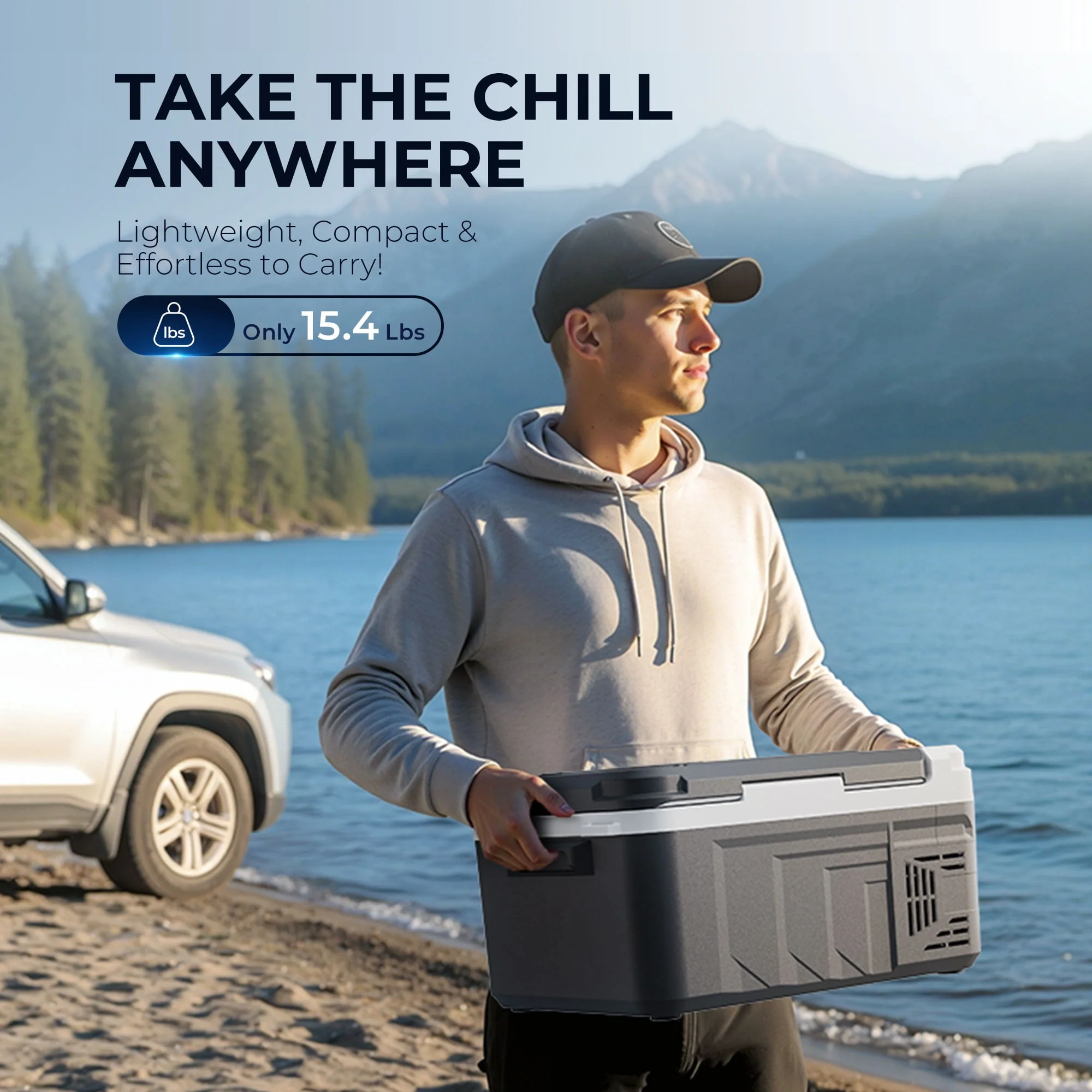 Simzlife Portable Car Refrigerator, 11 Quart Compact Freezer with Adjustable Temperature -4F to 68F, AC/DC Compatible, Ultra-Quiet, Lightweight for Camping and Travel - Image 3