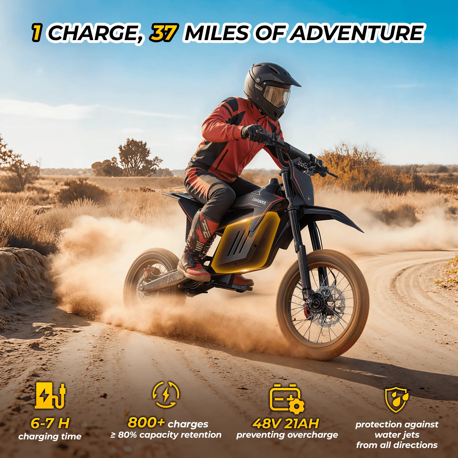 Skeri D1 Electric Bike, 2000W Brushless Motor, 14"/12" Fat Tires, 48V 21Ah Battery, 39MPH Top Speed, Hydraulic Brakes, Full Suspension, Off-Road - Image 5