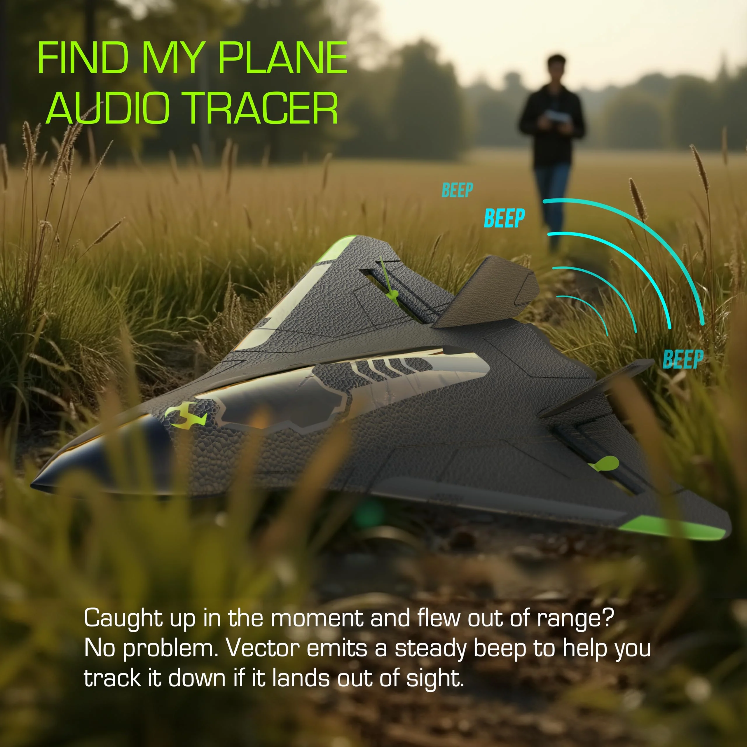 Sky Viper Vector Performance RC Plane, up to 45 MPH, 1-Touch Stunts, Rechargeable Battery - Image 4