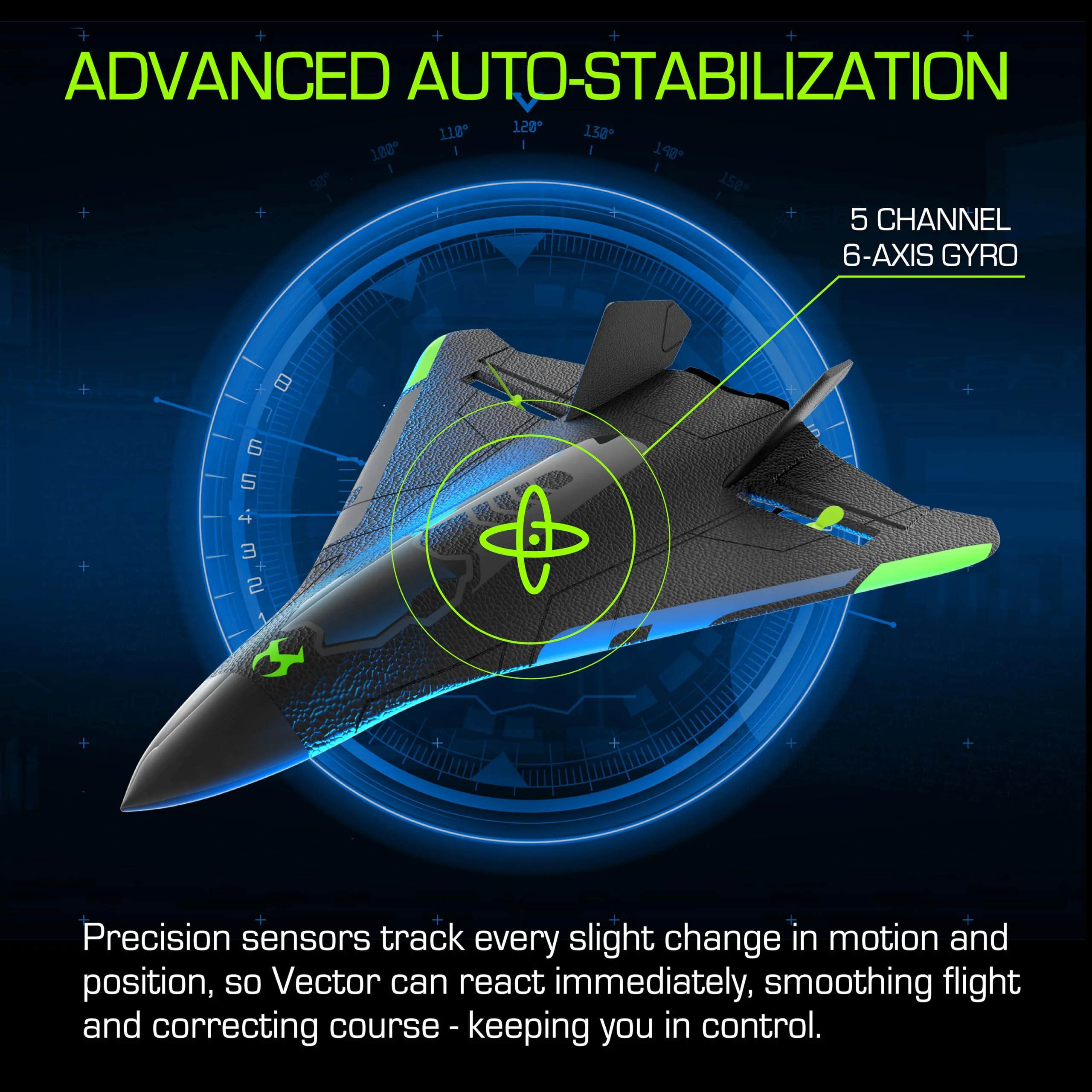 Sky Viper Vector Performance RC Plane, up to 45 MPH, 1-Touch Stunts, Rechargeable Battery - Image 5