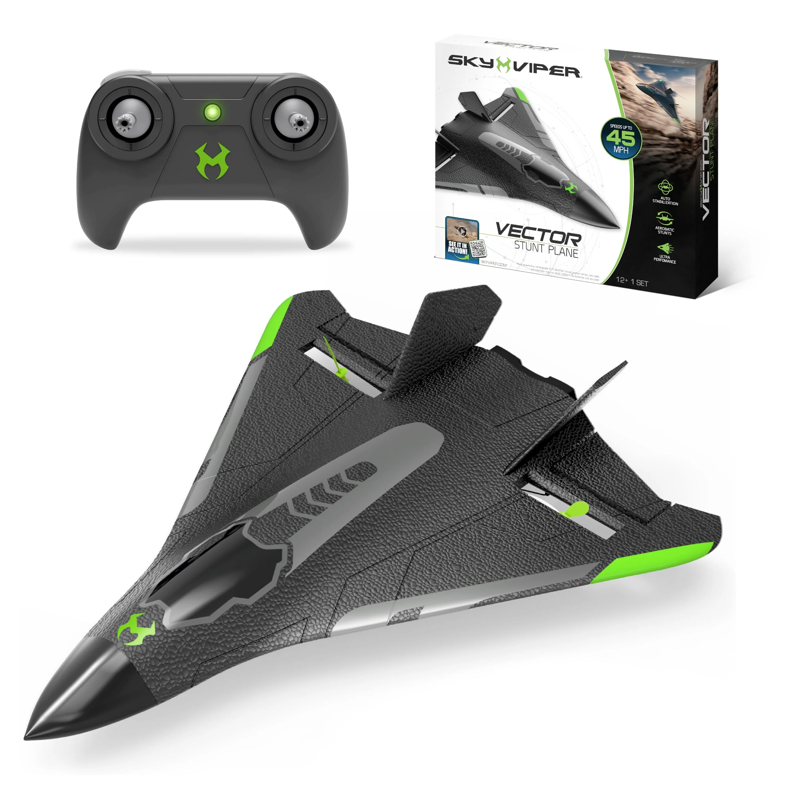 Sky Viper Vector Performance RC Plane, up to 45 MPH, 1-Touch Stunts, Rechargeable Battery - Image 9