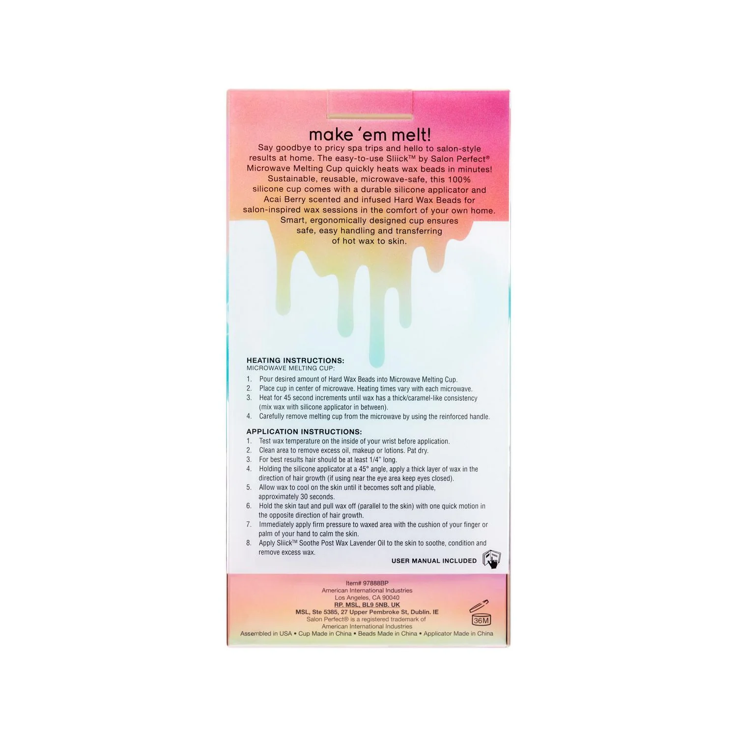 Sliick by Salon Perfect Hard Microwave Wax Beads Kit, Multicolor (4 Oz) - Portable - Image 4