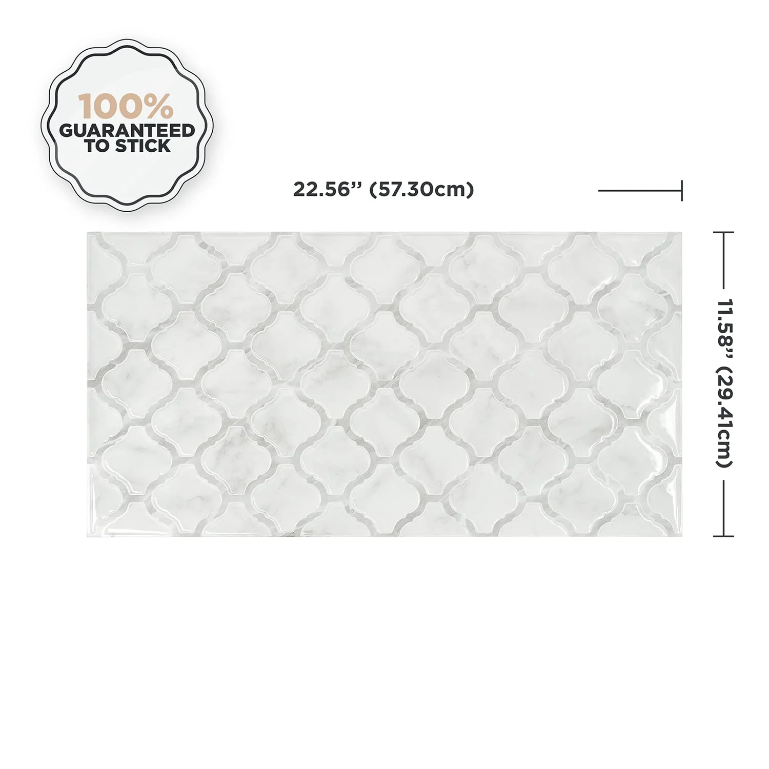 Smart Tiles Peel and Stick Backsplash - X-Large 5 Sheets of 22.56'' x 11.58'' 3D Adhesive Tile for Kitchen, Bathroom, Wall Tile, Arabesco White, Pack of 5 (SM1177G-05-QG_FBA) - Image 4