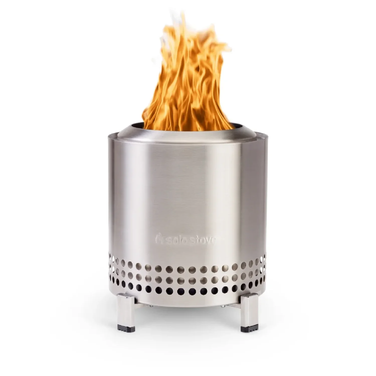 Solo Stove SSMESA-XL-SS Mesa XL Tabletop Fire Pit with Stand | Low Smoke Outdoor Mini Fire, Silver