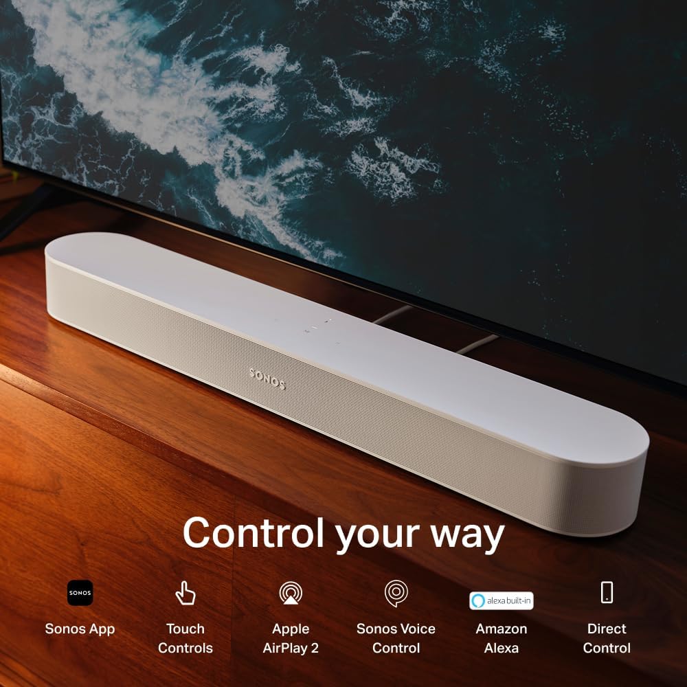 Sonos BEAM2US1HB Beam Gen 2 Soundbar Bundle with Dolby Atmos - White - Image 3