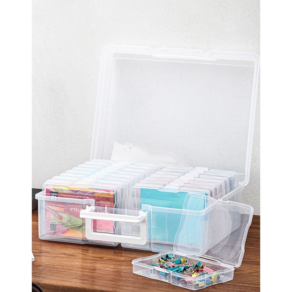 Sorbus STRG-PIC16 Clear Storage Box w/16 Organizing Cases - Image 3