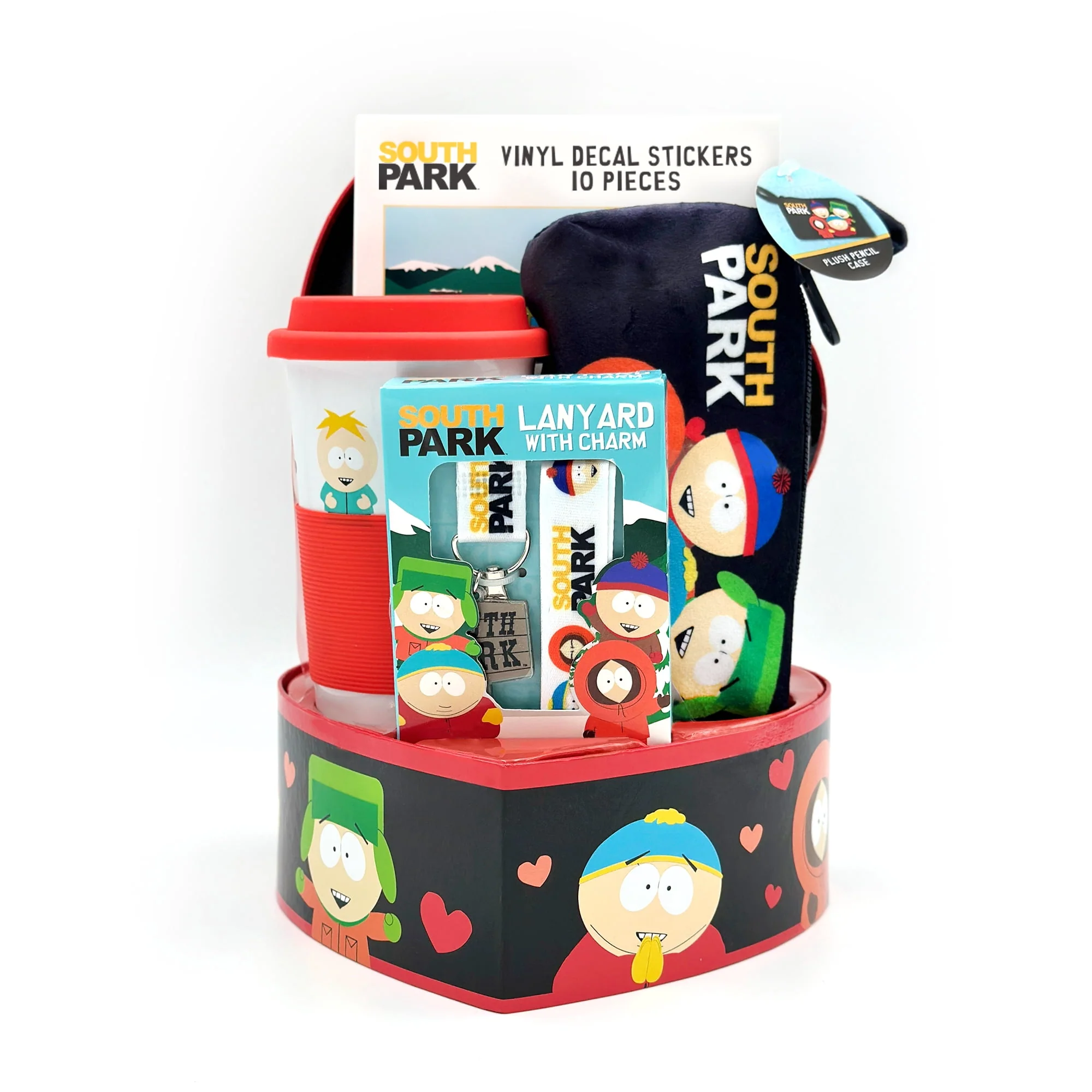 South Park Heart Box Valentines Gift Set, Multi-Color, Small, Reusable