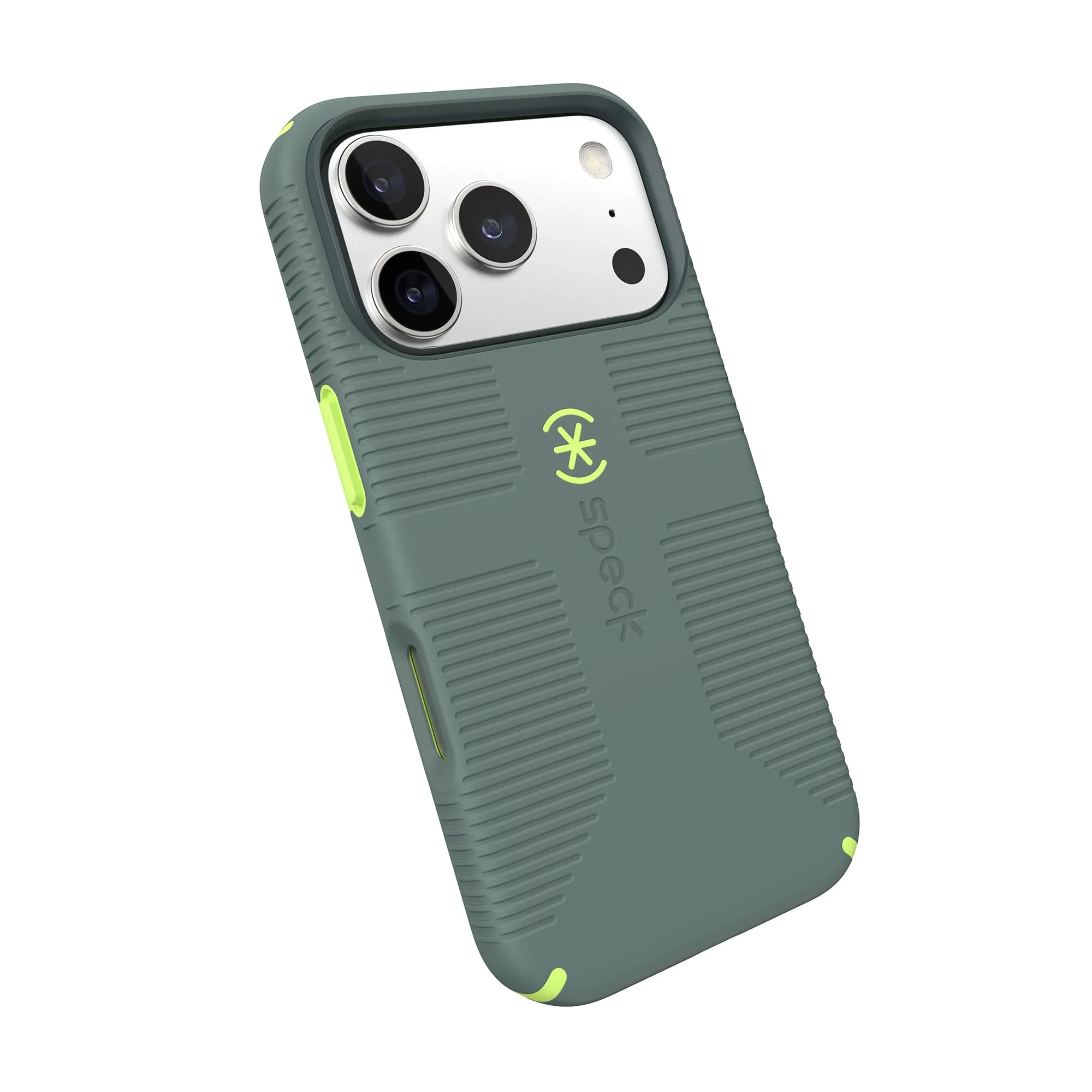 Speck CandyShell Grip MagSafe Case for iPhone 17 Pro, Dual-Layer Protection, Neo Drab and Glow Green - Image 5