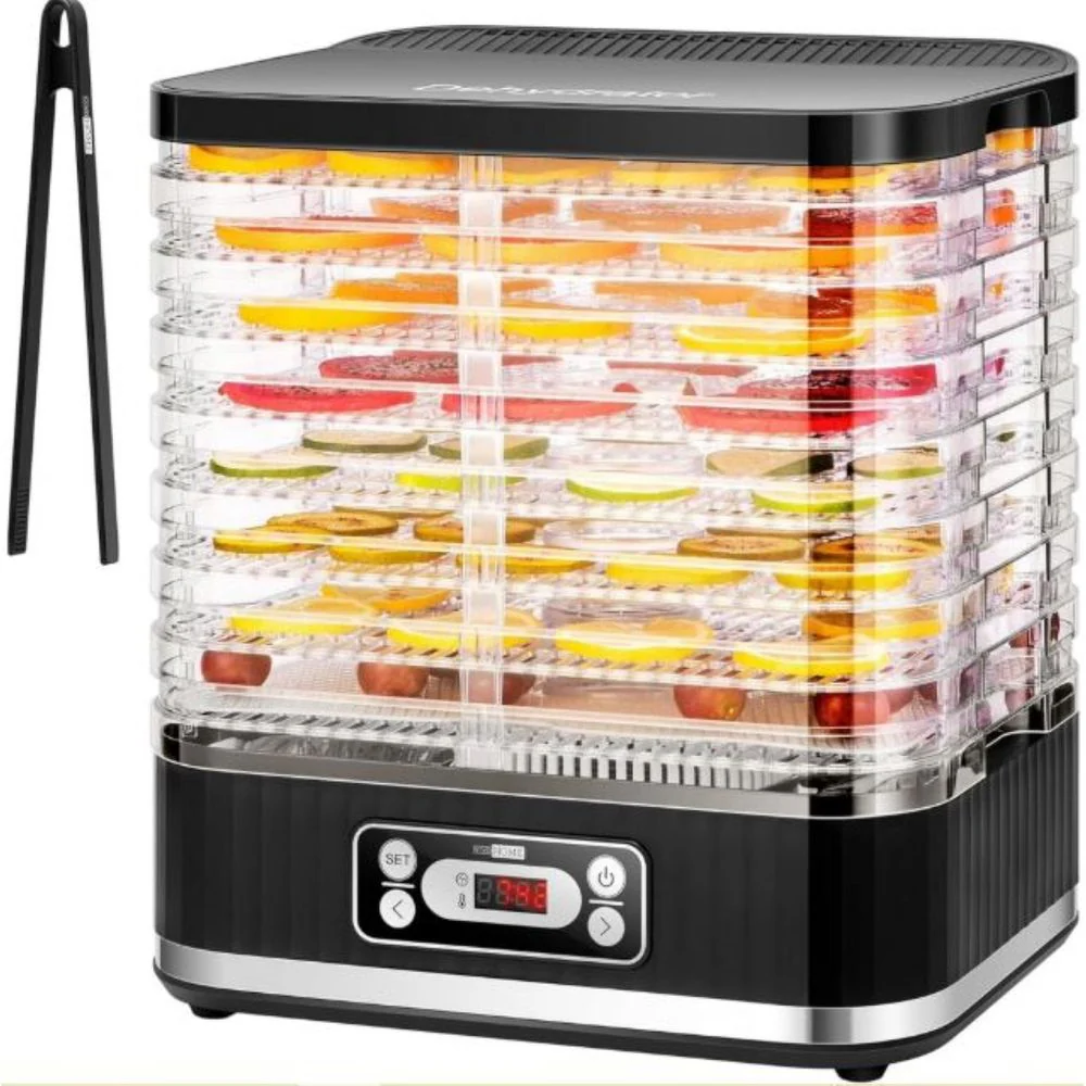 SPECSTAR VH1182 Food Dehydrator, Electric Hydrator Machine 8 Trays Black