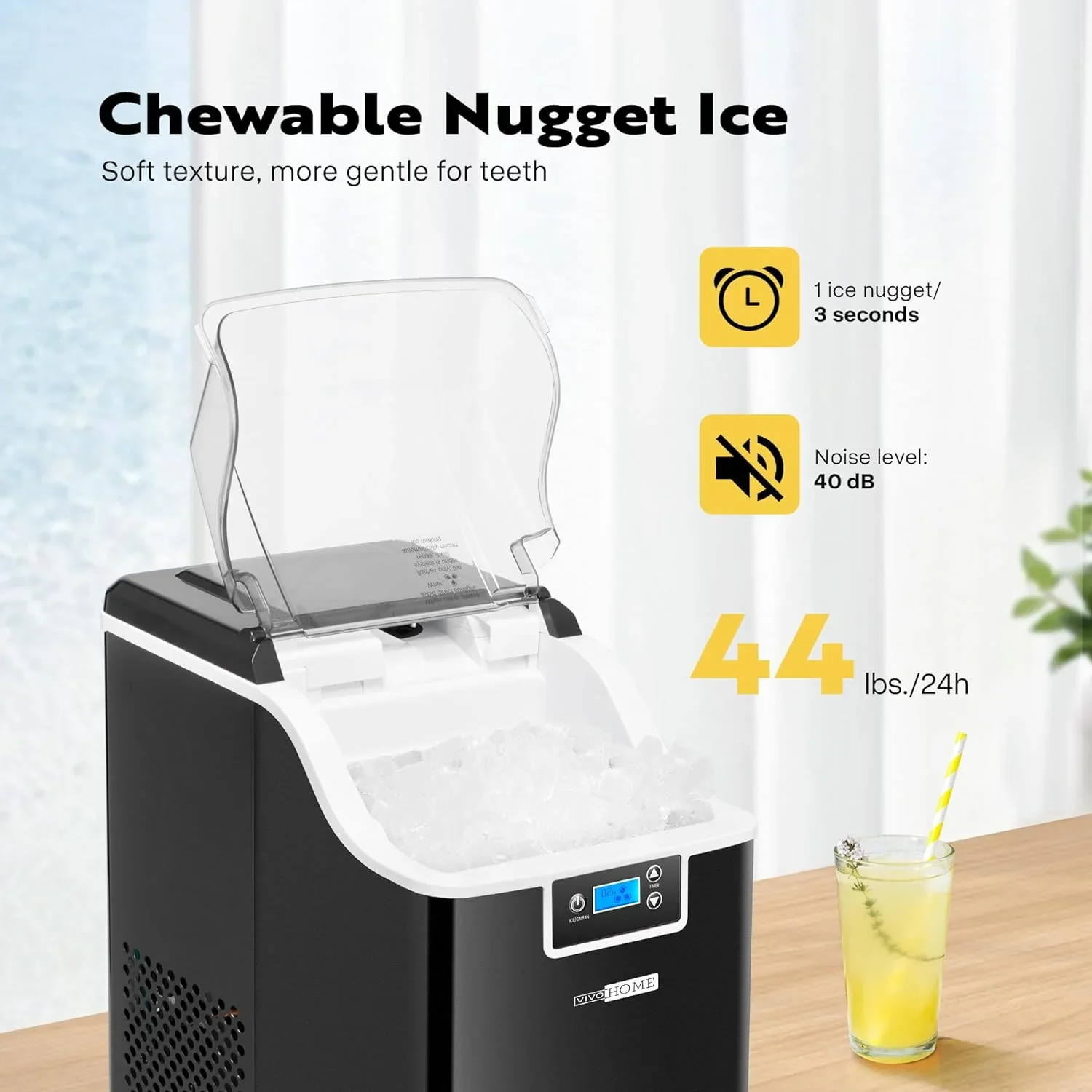 SPECSTAR X003TU3 Nugget Ice Maker Machine, Black - Image 6