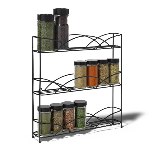 Spectrum Diversified 28810 Designs Countertop 3-Tier Spice Rack, Black - Image 3