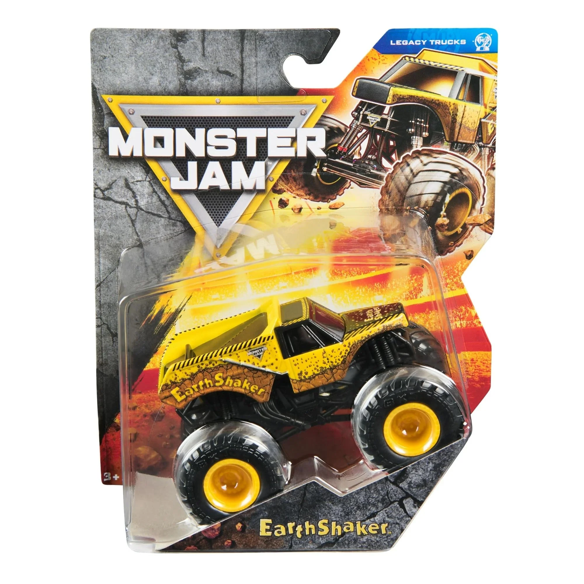 Spin Master Monster Jam Legacy Trucks Earth Shaker Die-Cast Monster Truck Toy, 1:64 Scale, Yellow and Black, Legacy Trucks Series 43 - Image 2