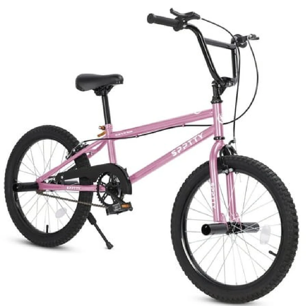 Spptty 20in Freestyle BMX Bike with 4 Pegs Kids Bicycle, Pink