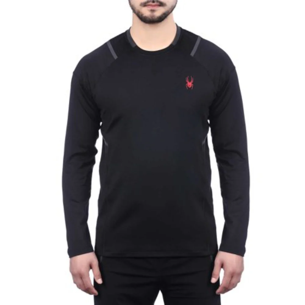 Spyder Active Men's Long Sleeve Shirt, Large, Black - Machine Washable