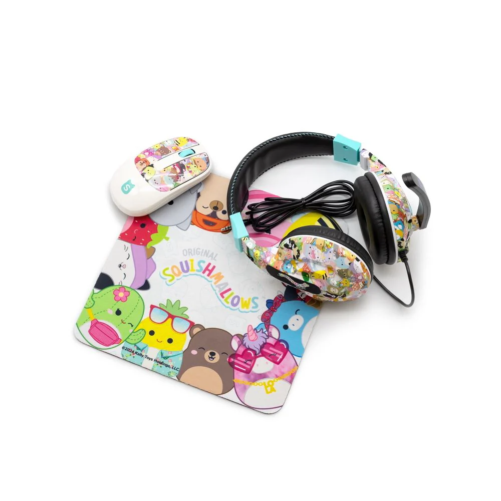 Squishmallows Tech Bundle Wireless Mouse Headphones Mouse Pad, Multi