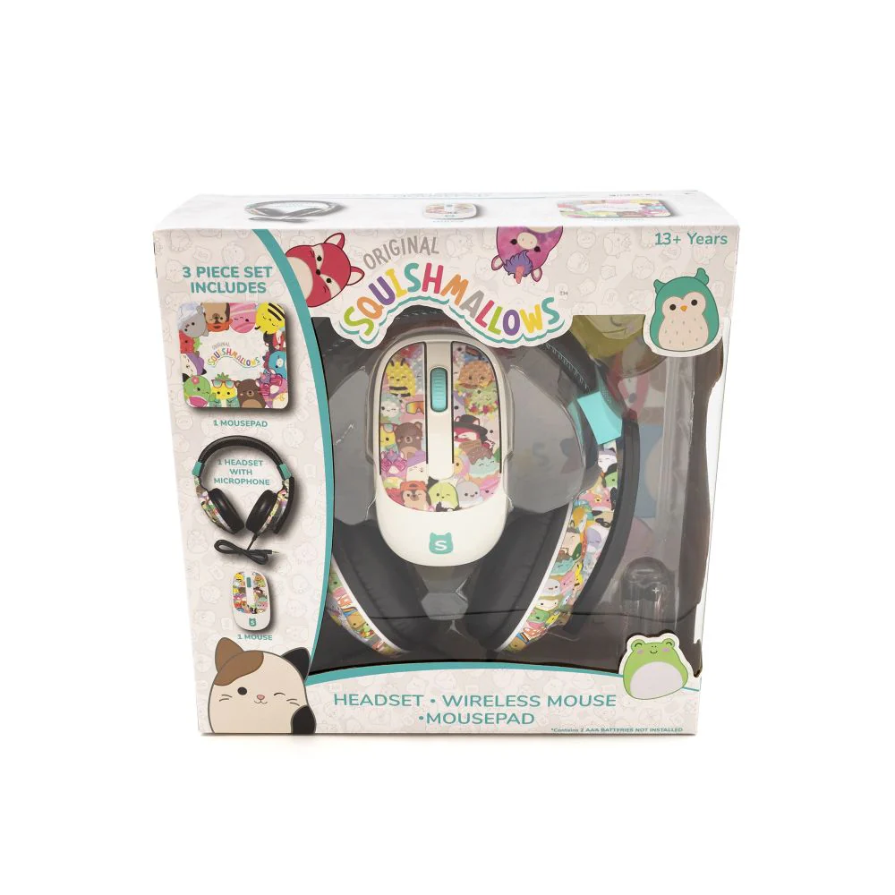 Squishmallows Tech Bundle Wireless Mouse Headphones Mouse Pad, Multi - Image 4