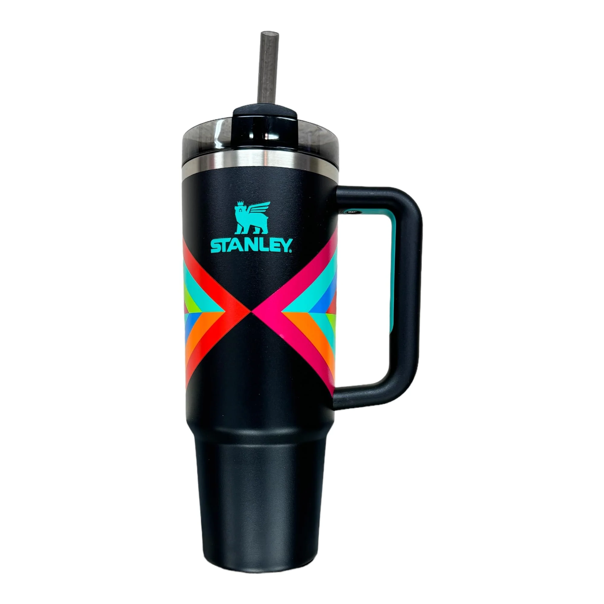Stanley Quencher H2.0 FlowState Vacuum Insulated Stainless Steel Tumbler, Hyper Geo, 40 oz - Image 3