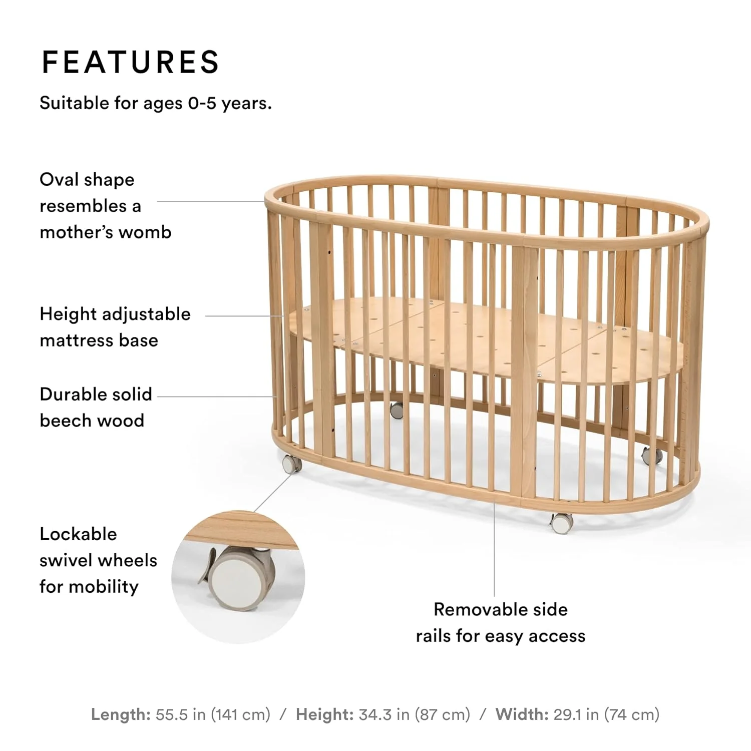 Stokke 591601 Sleepi Bed V3, Natural - Suitable for Ages 0-5 Years Old - Sturdy Beech Wood Frame - Image 3