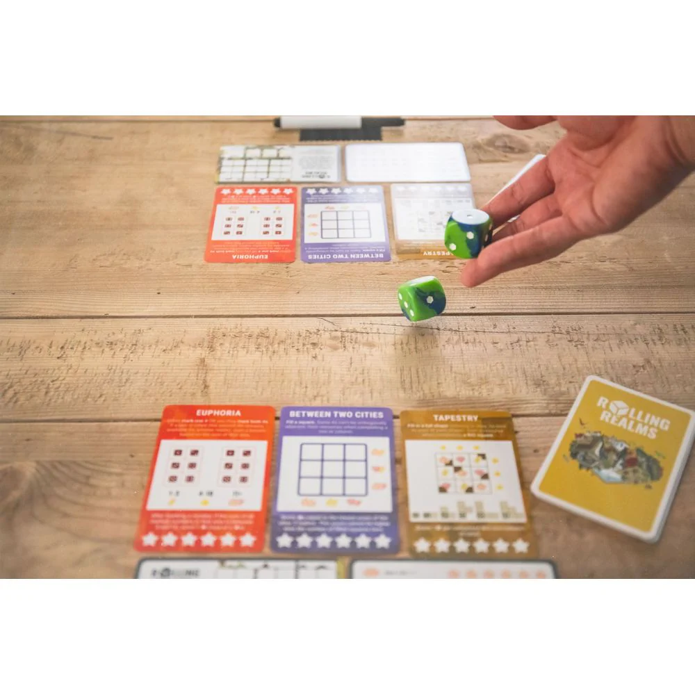 Stonemaier Games Rolling Realms Strategy Board Game, Roll-and-Write, Reusable Dry-Erase Components, Multi-Color, 1-6 Players, STM450 - Image 4