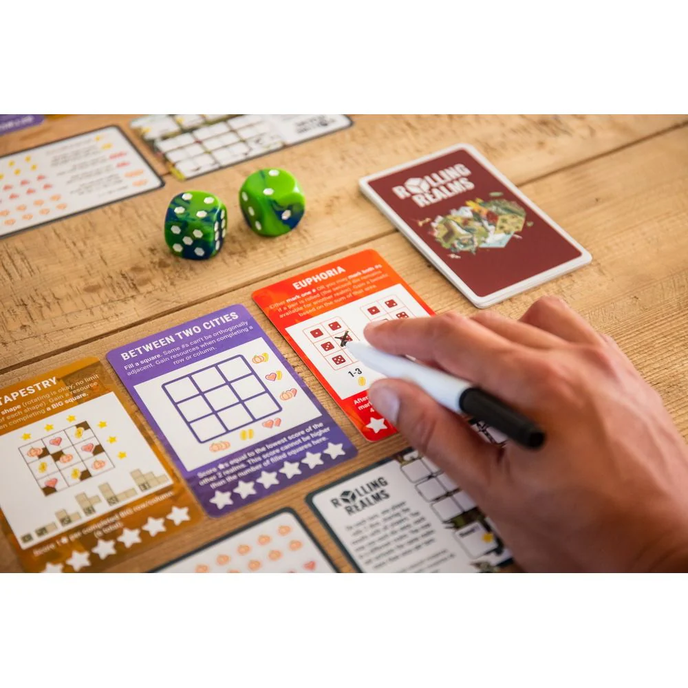 Stonemaier Games Rolling Realms Strategy Board Game, Roll-and-Write, Reusable Dry-Erase Components, Multi-Color, 1-6 Players, STM450 - Image 5