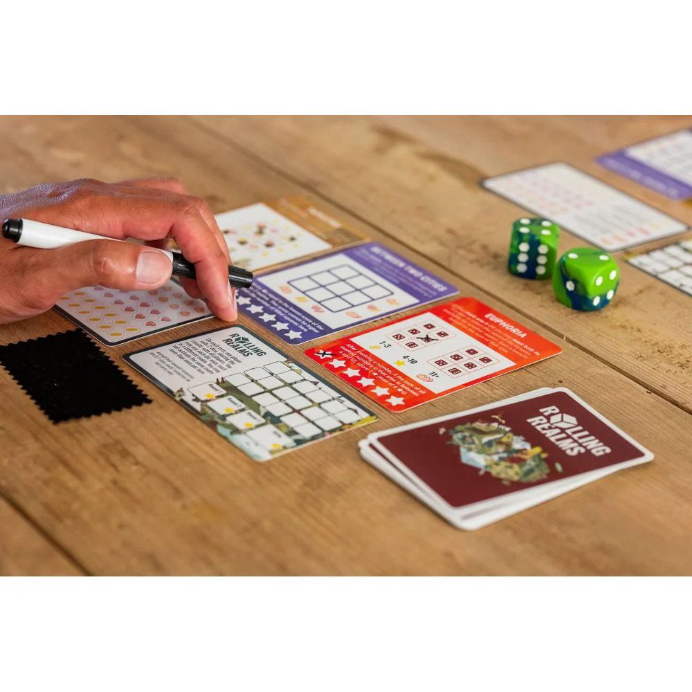 Stonemaier Games Rolling Realms Strategy Board Game, Roll-and-Write, Reusable Dry-Erase Components, Multi-Color, 1-6 Players, STM450 - Image 6