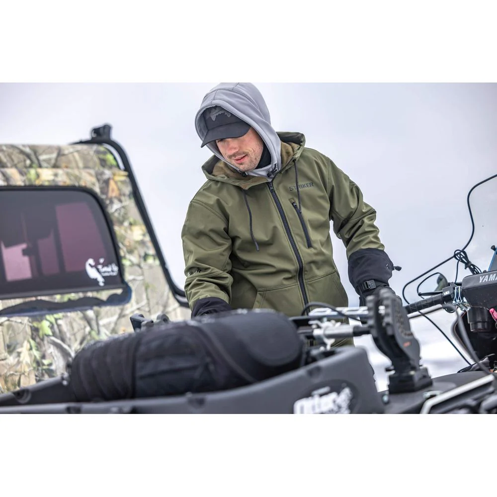 Striker Breakline Water-Resistant Fishing Hoody for Men, Dark Olive, Medium, 32454 - Image 2